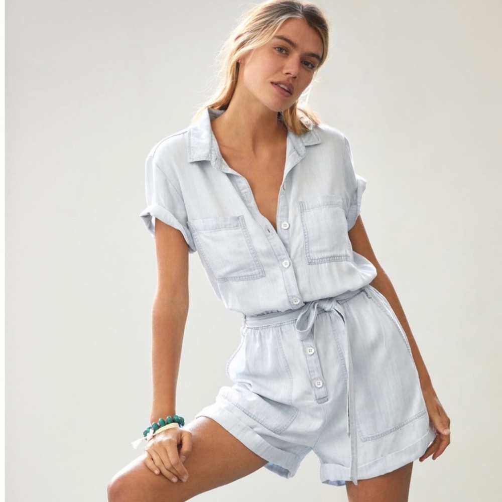 Cloth & Stone: utility rolled romper | L
